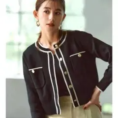 JUSGLITTY カーディガン シャイニー配色ジャケット 新品タグ付き 2