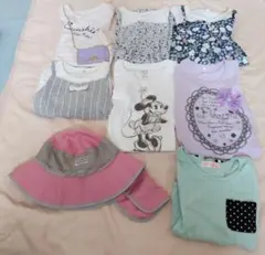 キッズ女の子洋服と帽子８点セット サイズ１２０ (半袖)