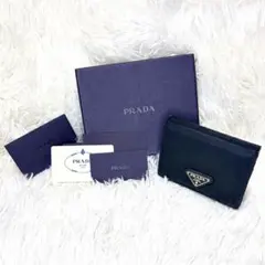 ✨PRADA✨　三つ折り財布 ナイロン サフィアーノ 黒