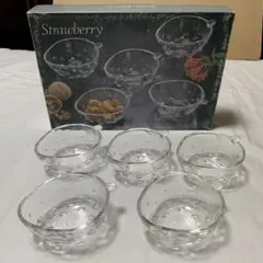 Hasegawa glass いちご型 ガラス ナッツボウル 5個セットのサムネイル