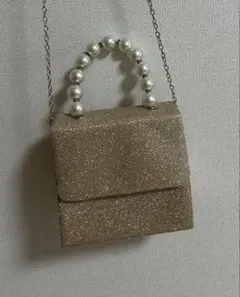 SHEINパールハンドル パーティーバッグ ゴールド チェーンショルダー