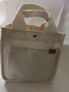 アイボリー キャンバス トートバッグ
