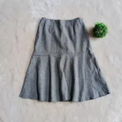 ローラアシュレイ 千鳥格子柄 マーメイドスカート 13　ミモレ丈