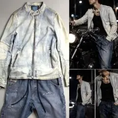DIESEL JAMBRA ジョグジーンズ デニムスエットライダースセットアップのサムネイル