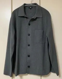 UNIQLO ミラノリブシャツカーディガン グレー L