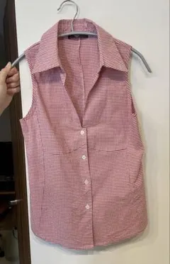 BRANDY MELVILLE ノースリーブシャツ ギンガムチェック