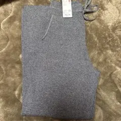 ウォッシャブルニットリブパンツ　ダークグレー　Ｌサイズ