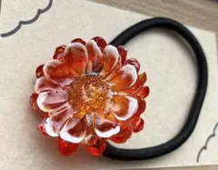 flower of heart レッド花柄ヘアゴム