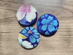 くるみボタンヘアゴム 和柄着物生地