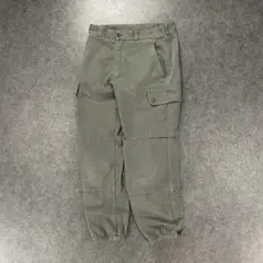 フランス軍 カーゴミリタリーフィールドパンツ ジョガー　ダブルニー カーキ