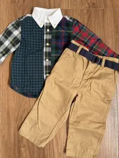 ラルフローレン　シャツ　パンツ　セット　80