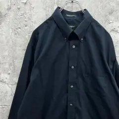 エディーバウアー　BDシャツ　ボタンダウンシャツ　古着　ブラック　XL