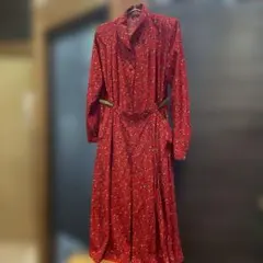 YURI TORI 花柄シャツワンピース 長袖 赤のサムネイル