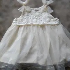 petit main アイボリーレース ワンピース