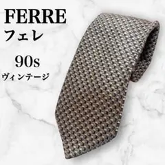 【新品同様】FERRE フェレ ネクタイ 90sロゴ ヴィンテージ