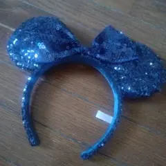 ネイビースパンコールミッキー耳カチューシャ