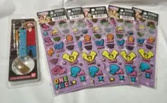 ワンピース メタルチャームストラップ＆ぷっくりシール5セット まとめ売り 新品