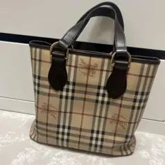 Burberry チェック柄 レザーショルダーバッグ