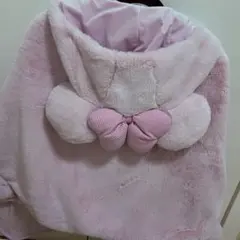 ディズニー　ファーポンチョ　ケープ　ピンク