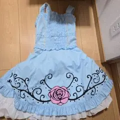 水色のバラデザインメイド服