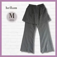 美品✨hellam ラップ風スカートパンツ グレー M きれいめカジュアル