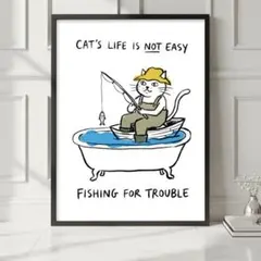 A4 猫のストリートアートポスター　グラフィック　北欧　インテリア　モダン