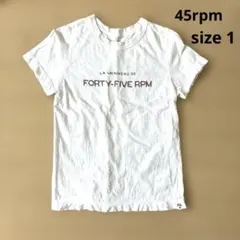 45rpm ヴィンテージ風　ロゴ　Tシャツ　白　サイズ1のサムネイル