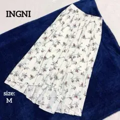 イング ロングスカート フレア 花柄 ゴムウエスト 上品 綺麗め 前後差 春夏のサムネイル