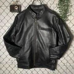 Rookie シングルライダース 革ジャン レザージャケット 本革 短丈 黒 L