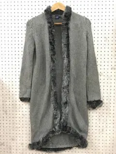 インディースリーズ 古着 GAP フェイクファートリムニットロングカーディガン