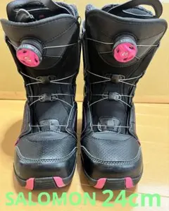 【美品】SALOMON　BOA　スノーボードブーツ　24cm　黒ピンク