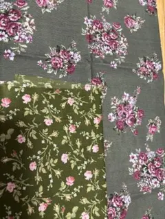 50×52.5 グリーン　花柄　YUWA 2枚セット
