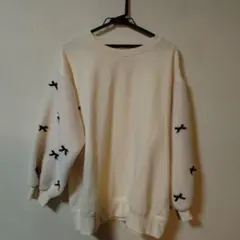 しまむら★ボアお袖りぼんプルオーバーゆったりサイズ4L新品