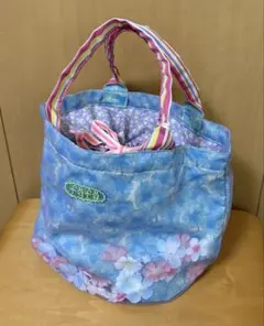 fafa フェフェ トートバッグ 花柄 造花　ブルーのサムネイル