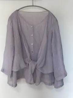 美品】ネストローブ リネン2柄刺繍ブラウス 大人の刺繍シリーズ 25SS