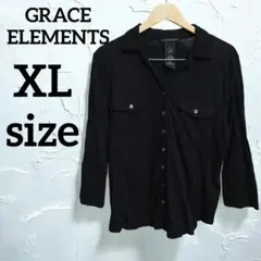 GRACE ELEMENTS 【XL】 ブラック 黒 シャツ シンプル 無地