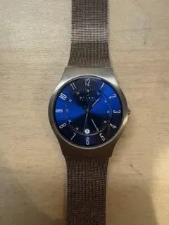 SKAGEN 233XLTTN ブルー文字盤クォーツ【新品電池5/27日に❗️】のサムネイル