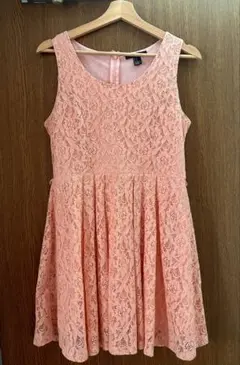 レースワンピース　forever21 サーモンピンク　ノースリーブ　ワンピース