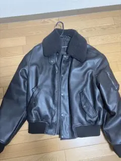 ZARA フェイクレザーデタッチャブルネックジャケット Mサイズ