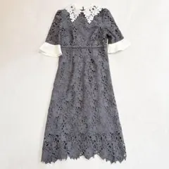 新品タグ付き】Leja レジャ 花柄レースAラインドレスワンピース レース