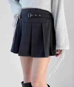 プリーツミニスカート ベルト付き