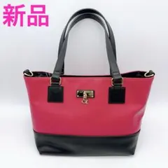 ピンキーアンドダイアン トートバッグ 黒×ピンク 新品 デュアリティ ショルダーのサムネイル