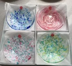 新品　津軽びいどろ ガラス小皿 4枚セットのサムネイル
