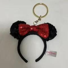 ディズニー ミニーマウス キーホルダー スパンコール