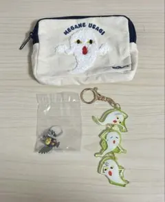 ②めがねうさぎ ふくろうめじるしアクセサリー おばけアクリルキーホルダーポーチ