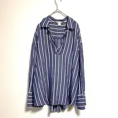 エイチアンドエム レディース トップス ストライプシャツ 長袖 XS