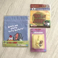 一番くじ トムとジェリー フィギュアチャーム 巾着ポーチ ダイカットステッカー