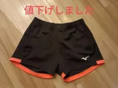 ミズノ 黒/オレンジ ショートパンツ