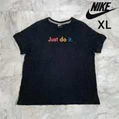 ナイキ　Tシャツ　メンズ　XL プリントロゴ　マルチカラー　半袖　ブラック　黒