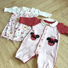 【使用感あり】ミニーちゃん、ディズニー　ロンパース　2枚セット